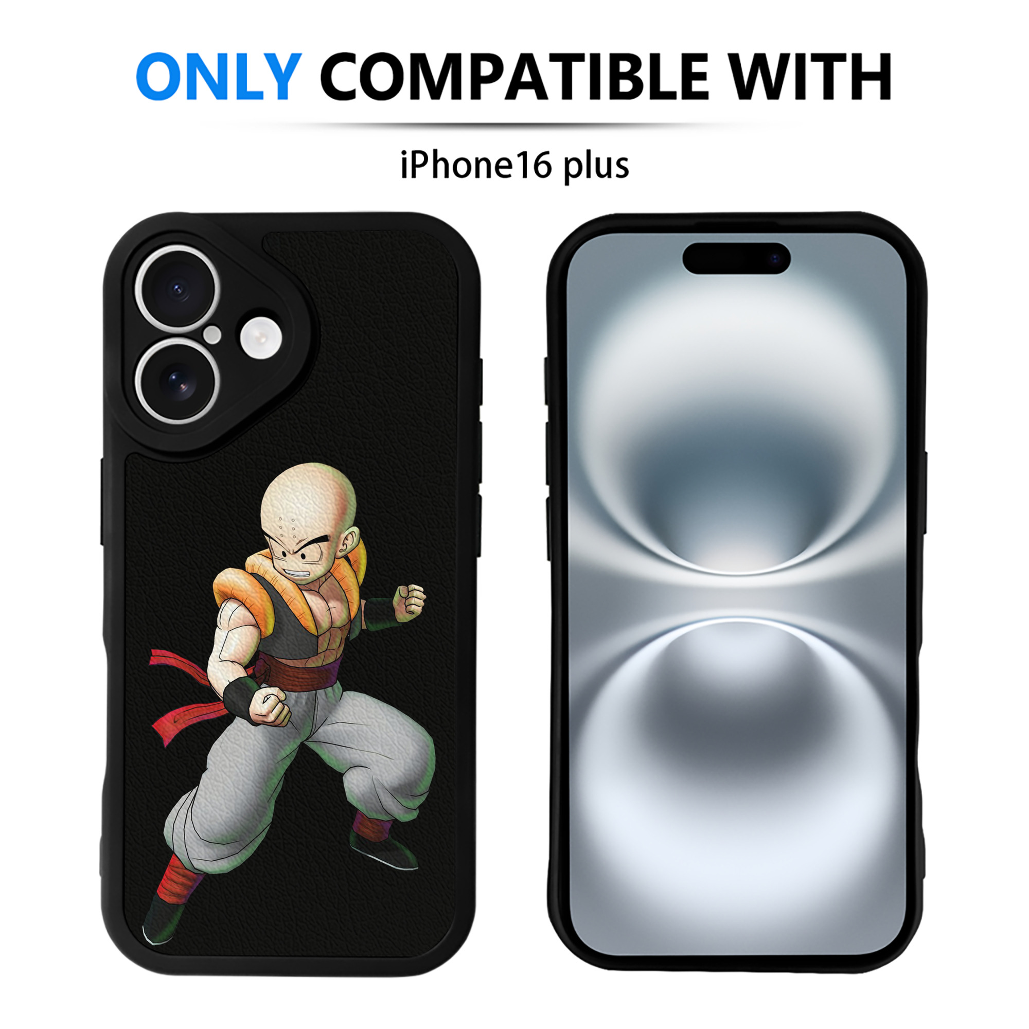 （画像用） ドラゴンボール クリリン DRAGON BALL krillin 【iPhone 16シリーズ対応】シリコンスマホケース（レザー調） 材質：シリコン